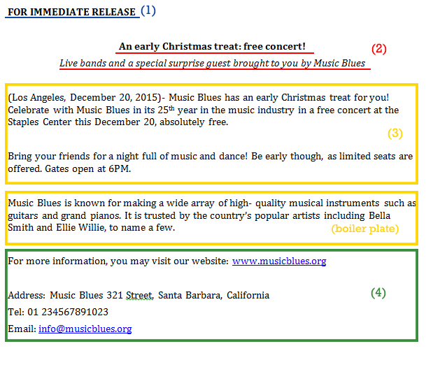 How to write a boilerplate press release