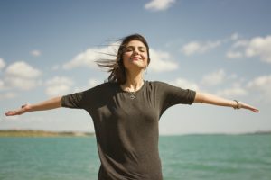 woman in zen moment