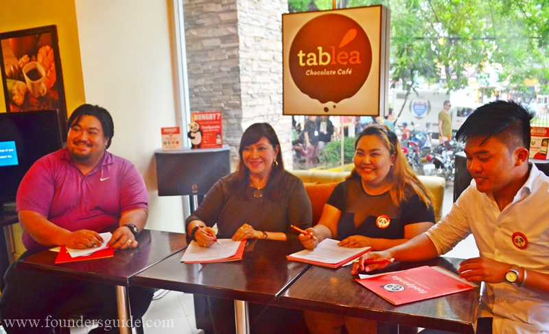 Bayani Jess Lopez Garcia, Corporate Sec. Tablea, Armi Lopez-Garcia, CEO of the Tablea Chocolate Cafe, Hendy Abendan, Accounts Manager and Automation Specialist of Foodpanda, Andrew Jamandre, Head of sales and account FoodPanda