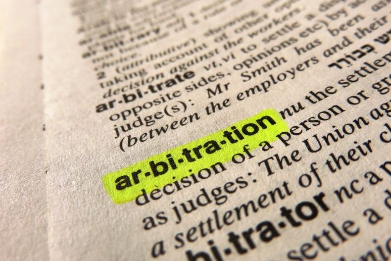 Examples Containing Arbitration in a Sentence