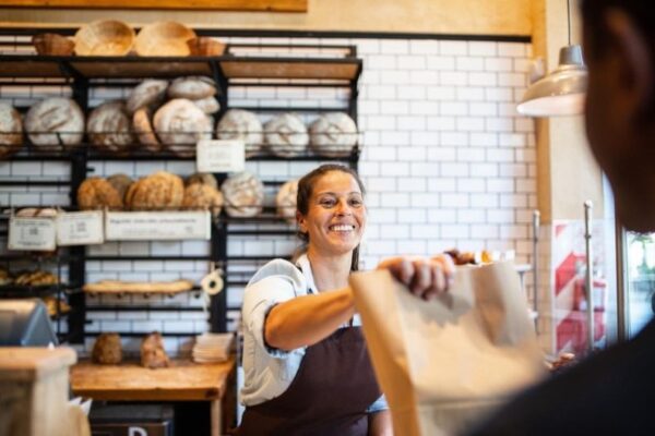 sales woman in a bakery